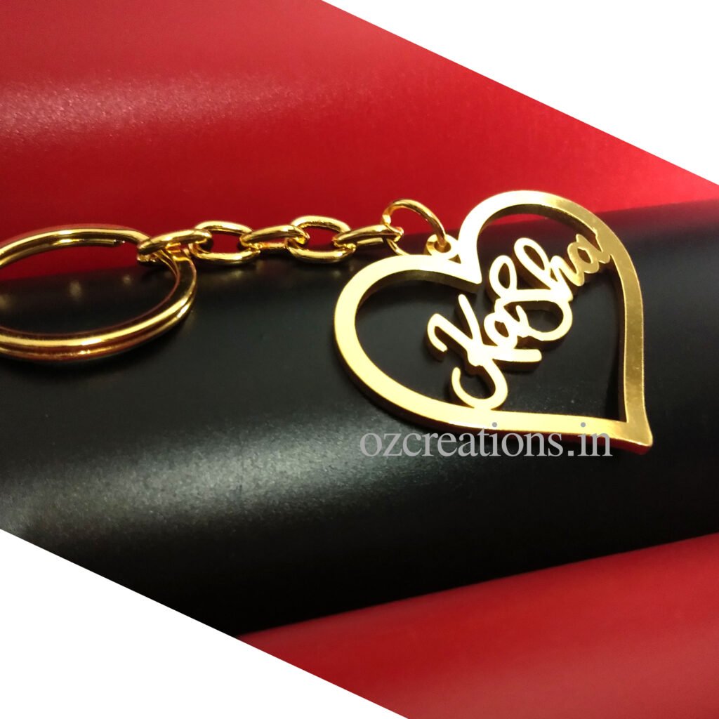 Personalized  Heart Shape Metal Keychain
