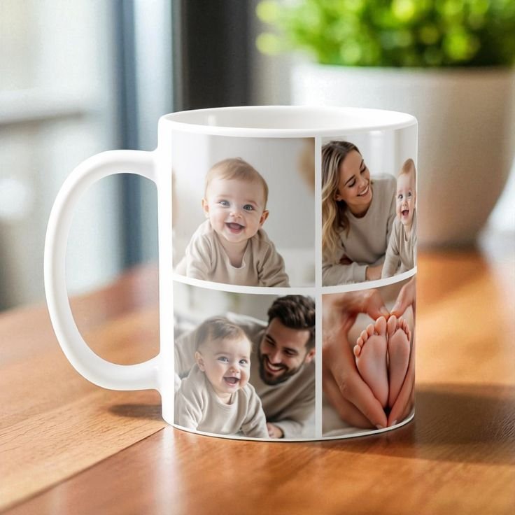 Collage White Customized Photo Coffee Mug