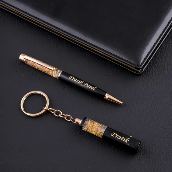 Personalized Pen And Keychain Set
