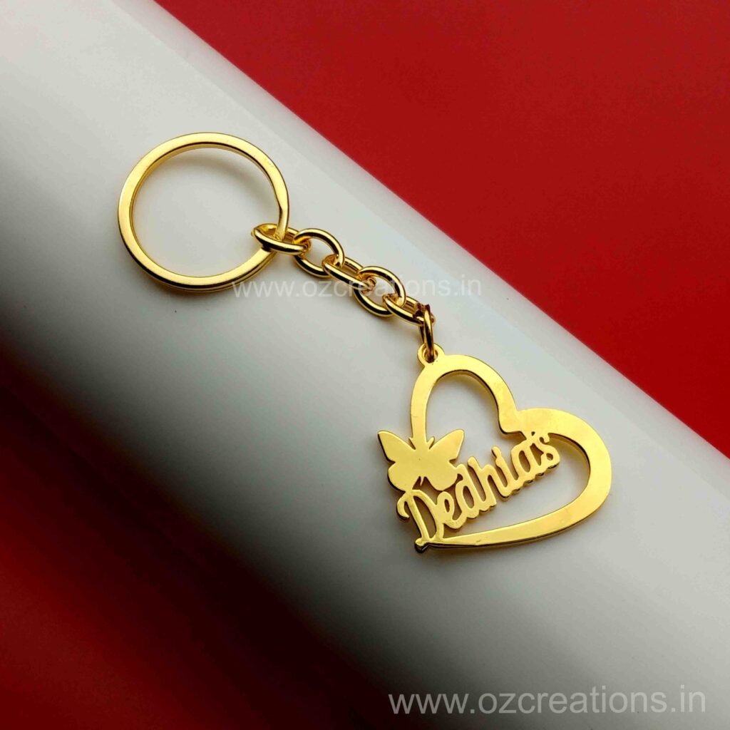 Personalized Heart Shape Metal Keychain