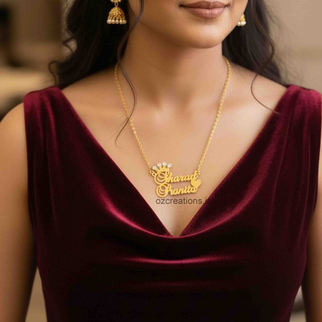 Customized Couple Na me Stylish with diamond